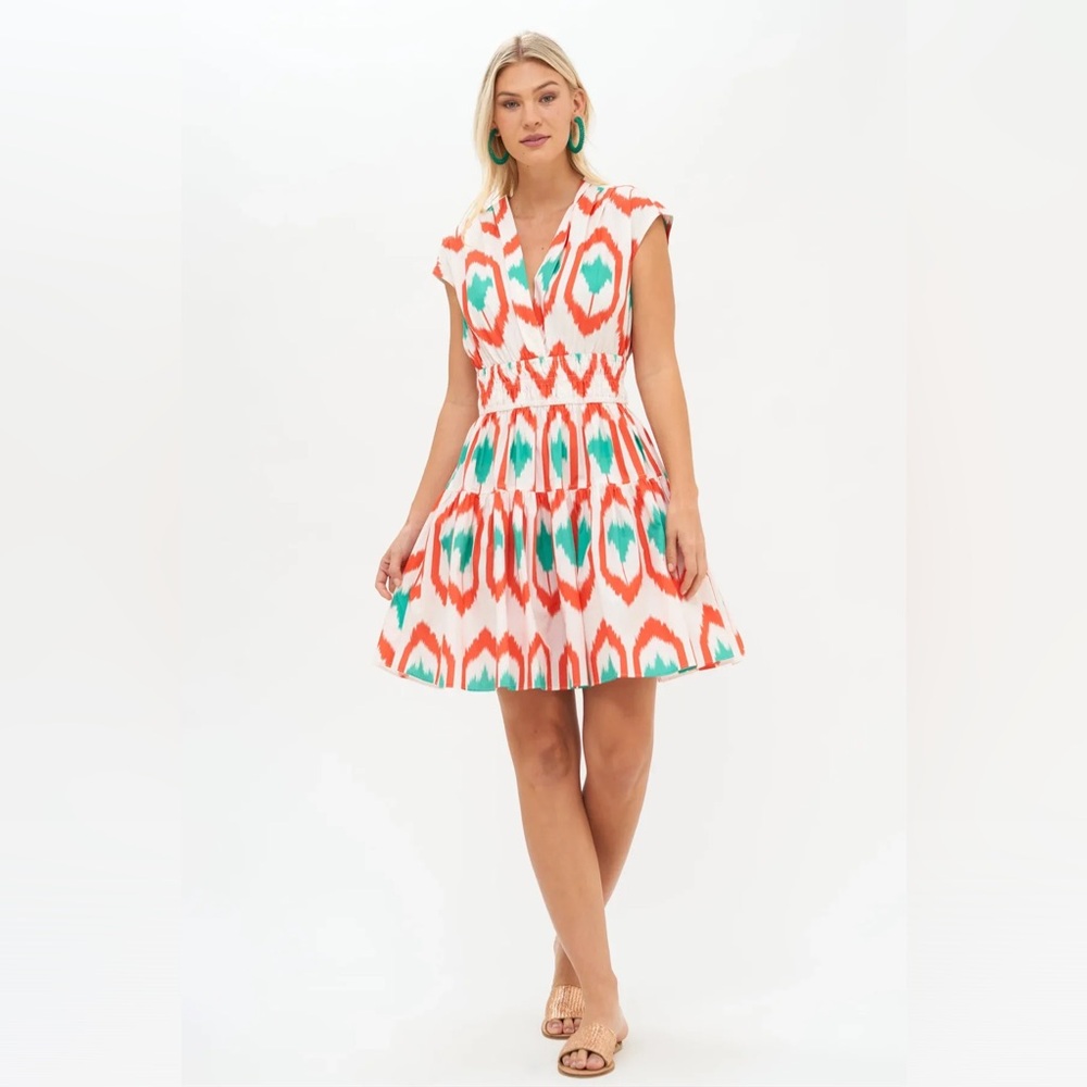 Oliphant Orange and Teal Mini Dress